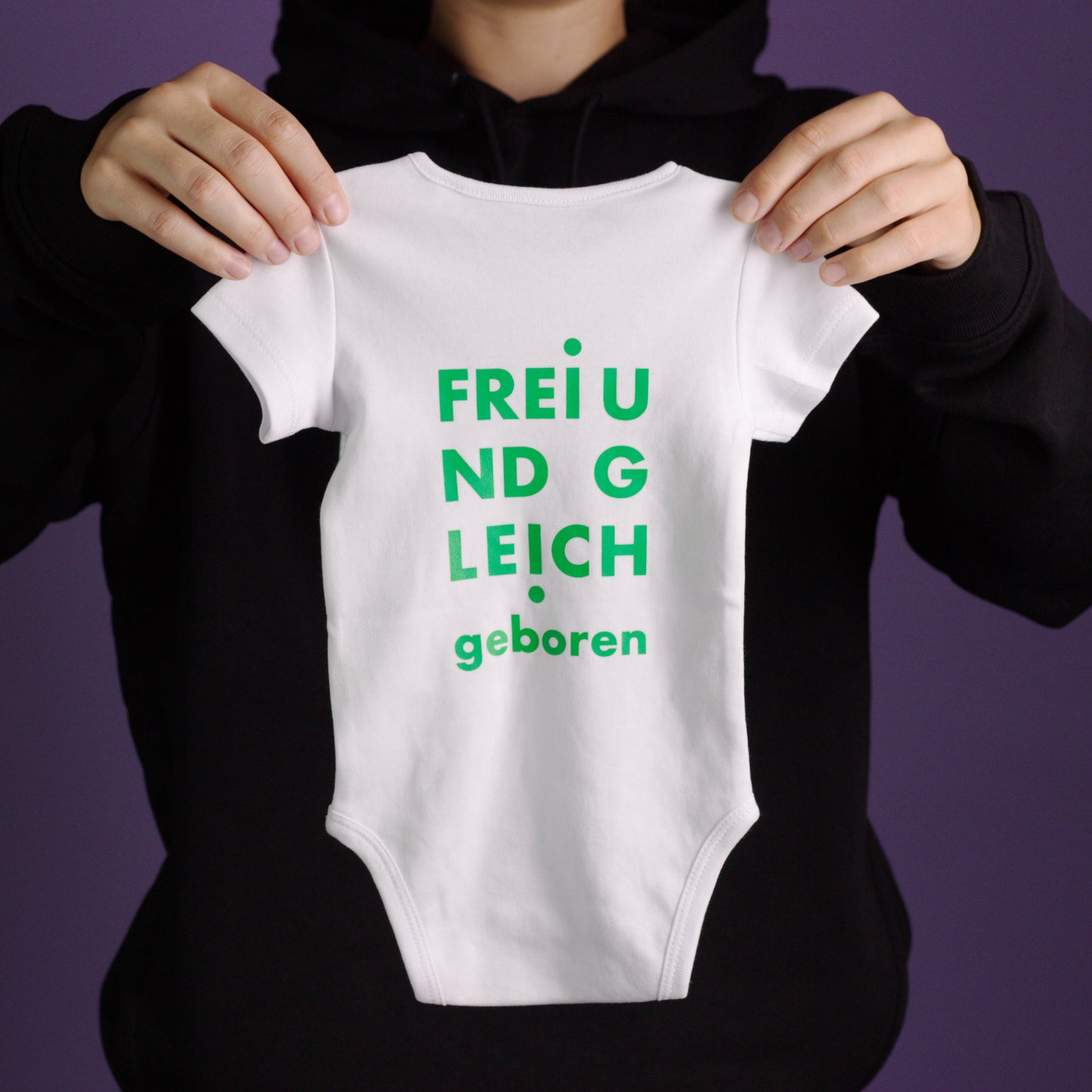 Baby-Body "Frei und Gleich geboren" aus Bio-Bauwolle