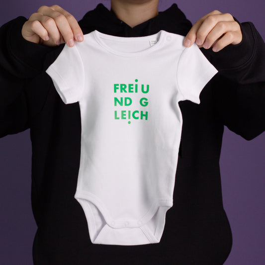 Baby-Body "Frei und Gleich geboren" aus Bio-Bauwolle