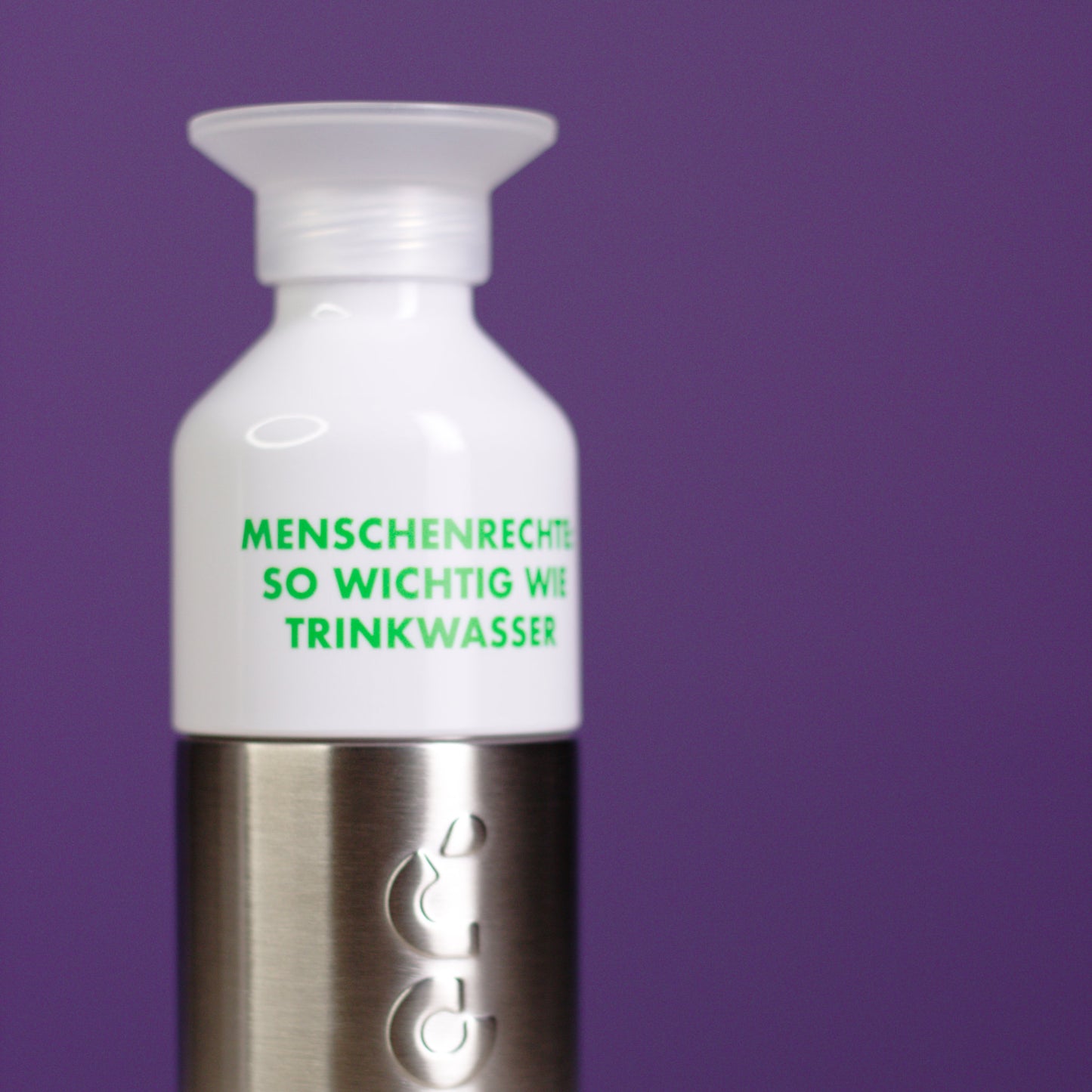 Edelstahl Trinkflasche "Menschenrechte: Lebenswichtig wie Wasser"