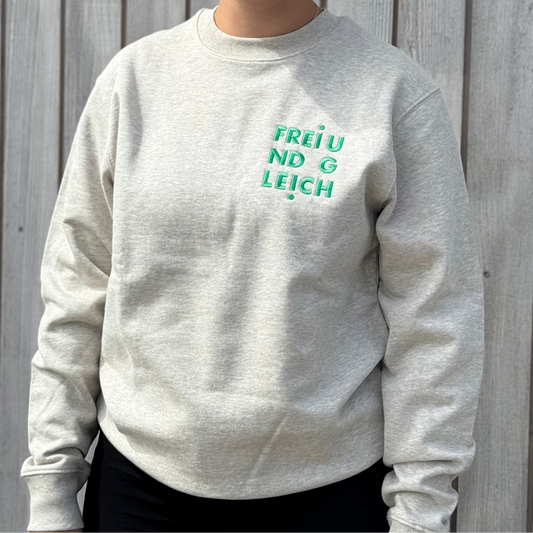 Sweatshirt "Frei und Gleich" aus Bio-Baumwolle in grau