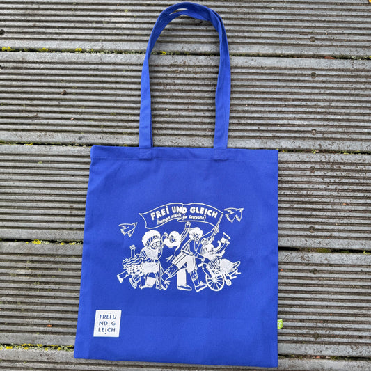 Jutebeutel "Frei und Gleich" by Hiền Mai Vũ aus Bio-Baumwolle