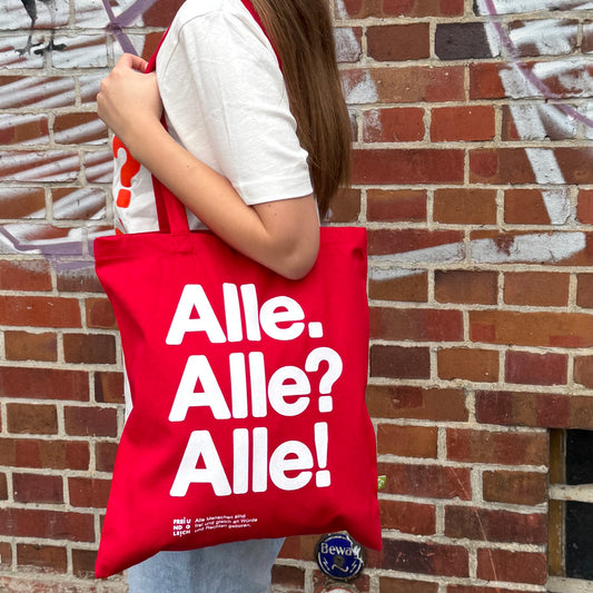 Jutebeutel "Frei und Gleich" by muskat.design aus Bio-Baumwolle