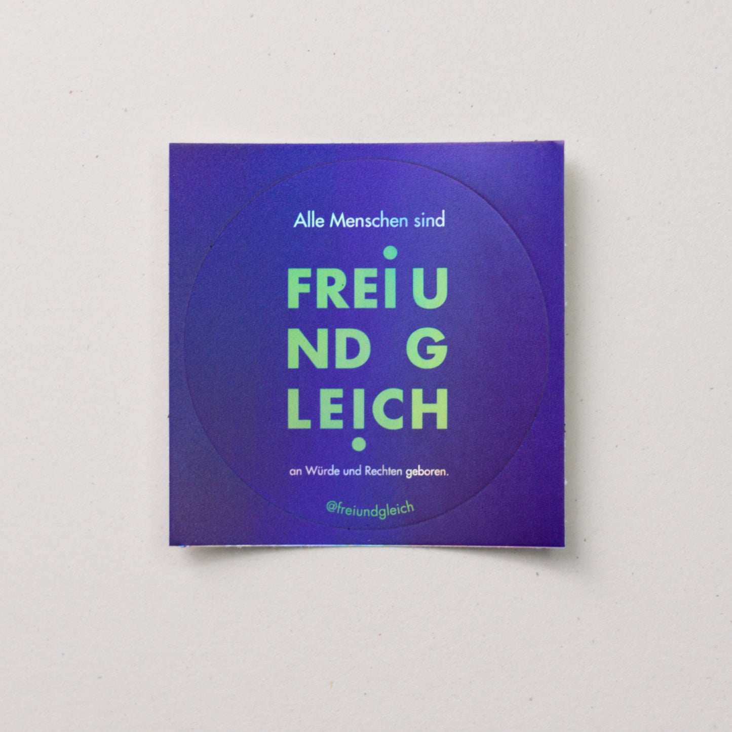 10er-Pack Sticker "Alle Menschen sind Frei und Gleich an Würde und Rechten geboren" Blau/Glanz